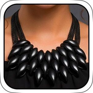 Statement Necklace Set Gold Leaf Design Mesh Chain Matching Drop Earrings Women